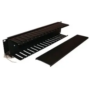 Organizador Horizontal 2UR con Tapa BELDEN 9512-1902N - Negro, 48.3 cm (19