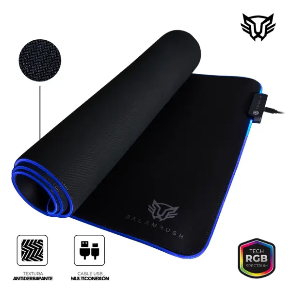 Mousepad Gamer BALAM RUSH USB 90x40x0.4 CM RGB 10 Modos Textil Antiderrape RAGNAROK MP980 -