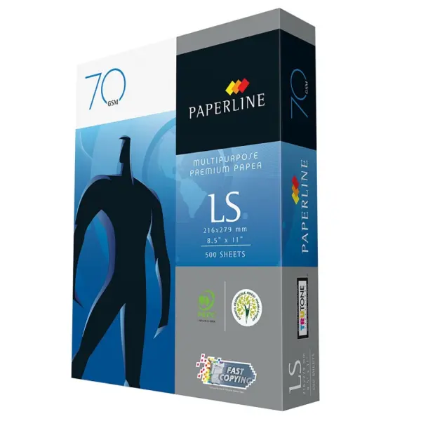 Papel Bond Paperline 48991389136438 Caja con 10 paquetes con 500 hojas tamaño carta 21.6 cm x 27.9 cm 95  blancura 70 gramos Alta Blancura -