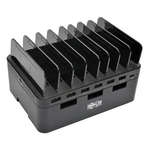 Estación Tripp Lite de Carga USB de 7 Puertos con Quick Charge 3.0 - Puerto USB-C, Almacenamiento de Dispositivo, Salida de Carga USB 5V 4A (60W) U280-007-C