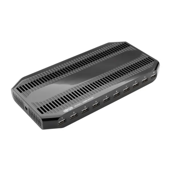 Estación de Carga USB Tripp Lite con 10 Puertos con Almacenamiento Ajustable - Salida del Cargador USB 12V 8A (96W) U280-010-ST