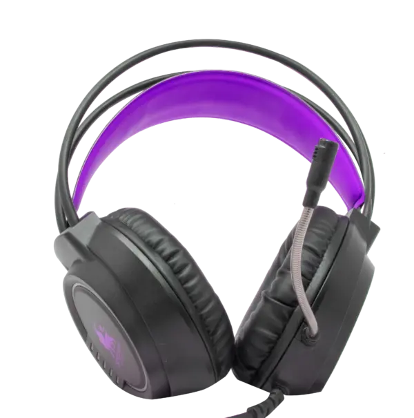 AUDIFONOS HEADSET GAMING OVER-EAR NBHG KIMERA RGB ALAMBRICO 3.5MM USB PC CONSOLAS CELULAR MICROFONO FLEXIBLE INC ADAPTADOR FUCSIA -