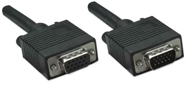 309011 Extension VGA HD15 macho a HD15 hembra; 1.8 m. Negro - completamente blindado para reducir la interferencia.