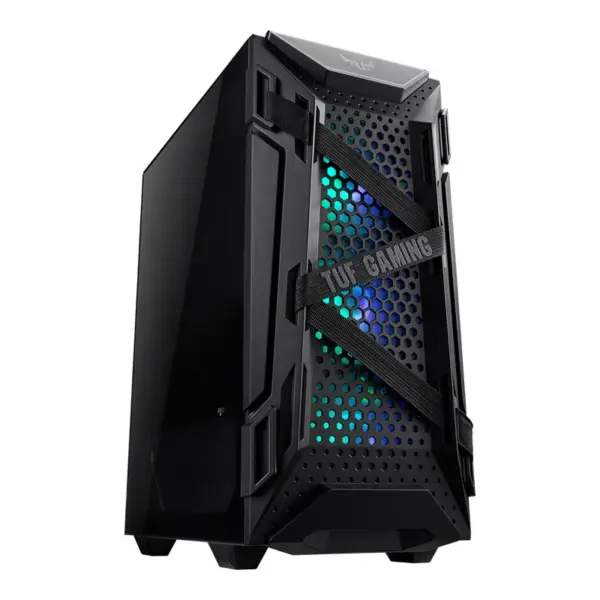Gabinete Gamer ASUS TUF Gaming GT301 con Ventana - Midi-Tower, ATX, Micro-ATX, Mini-ATX, USB 3.2, sin Fuente, 4 Ventiladores Instalados, Negro