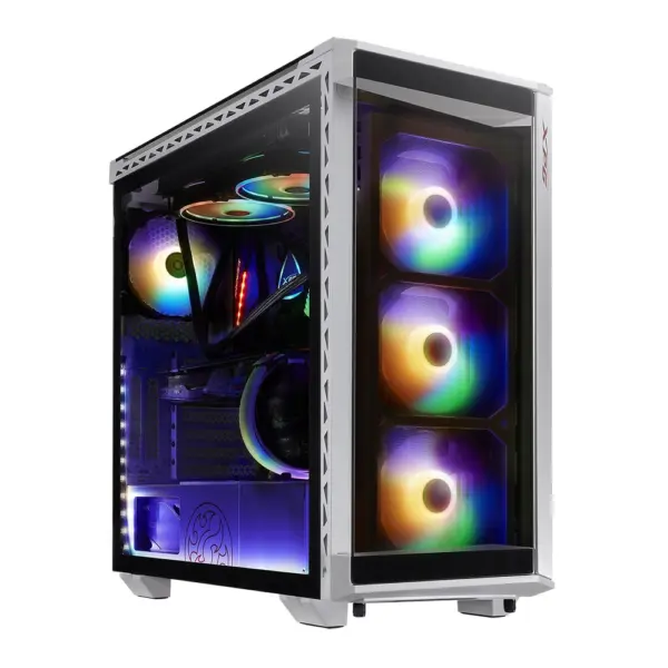 Gabinete XPG Battlecruiser RGB White  RGB Sync  Cristal Templado  E-ATX - Color Negro -