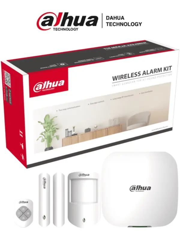Kit de Alarma Inalámbrico con Conexión Wifi y Ethernet/ Monitoreo por APP/ Incluye Panel WiFi Ethernet - Sensor Mov., Contacto Magnético, Control Remoto