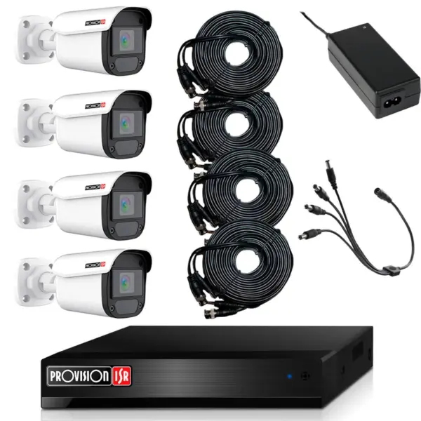Kit de Videovigilancia PROVISION-ISR PAK4LIGHTCC2MP-28 - Interior y exterior, Alámbrico, 1928 x 1088 Pixeles, 2 MP