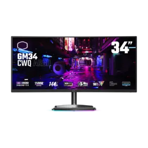 Monitor Curvo COOLER MASTER GM34-CWQ ARGB - 34 pulgadas, .5 ms, Negro
