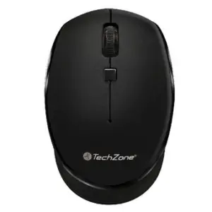 Mouse inalámbrico Start Black TechZone - hasta 1600 DPI's, 3 botones, textura en rubber, 1 año de garantía.