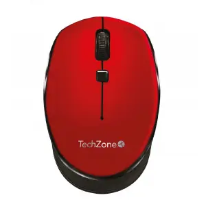 Mouse inalámbrico Start Red TechZone - hasta 1600 DPI's, 3 botones, textura en rubber, 1 año de garantía.