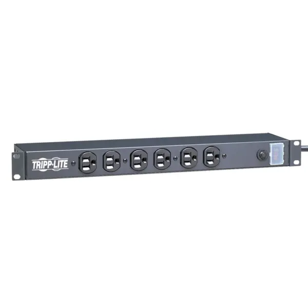 Barra de contactos Tripp Lite para instalación en rack 1U - 120V, 15A, 5-15P, 12 tomacorrientes