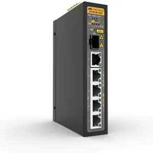Switch ALLIED TELESIS Industrial PoE  No-Administrable de 5 puertos 10/100/1000 Mbps (4 puertos son Poe )   1 puerto SFP - 90 W. AT-IS130-6GP-80.