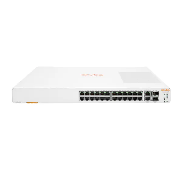 24x puertos RJ-45 10/100/1000 - 2x puertos SFP  10 GbE, 2 puertos 10GBASE-T, 128 Gbps