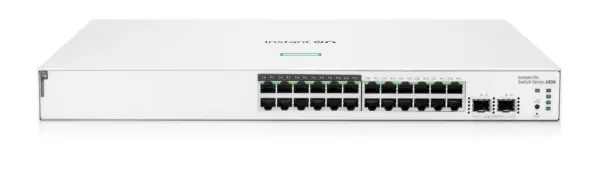 24x puertos RJ-45 10/100/1000 Mbps - 12p Clase 4 PoE 195 W, 2x puertos SFP 1GbE, 52 Gbps