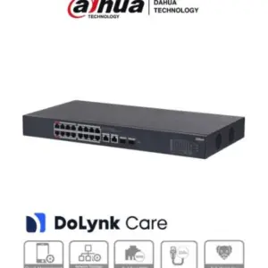Switch PoE de 18 Puertos/ 16 Puertos Poe 10/100/ 2 Puertos Uplink 10/100/1000   2 Puertos SFP/ 135 Watts Totales/ Administrable en la Nube por DoLynk Care/ -