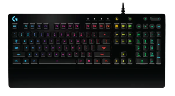 Teclado Gaming LOGITECH G213 PRODIGY - USB, QWERTY, Inglés, Negro, Multicolor