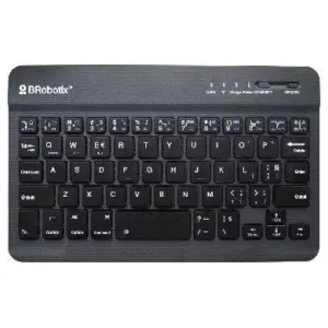 Teclado Inalámbrico - Bluetooth, MINI, Portable, Batería Recargabe, duración hasta 72h, P/Portátil, Tablet y Celular, Español, Negro, 6006436 BROBOTIX