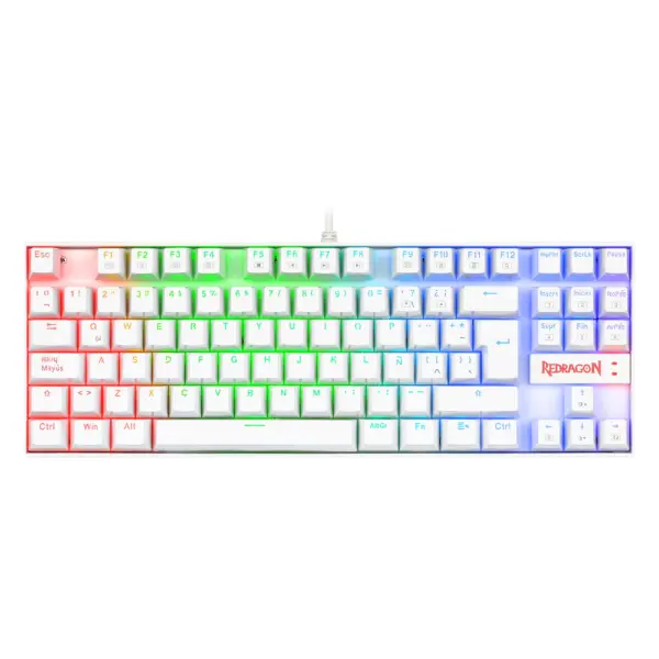 Teclado Mecánico Redragon Kumara White RGB Red Switch -