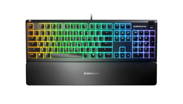Teclado SteelSeries Apex 3 RGB Gaming. Iluminación RGB de 10 zonas. IP32 Resistente al agua  -