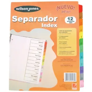 Separador de 12 Divisiones Wilson Jones P1348 - 0.33 Kg, Separador