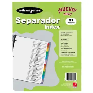 Separador de 31 Divisiones Wilson Jones P1366 - 0.68 kg, Separador