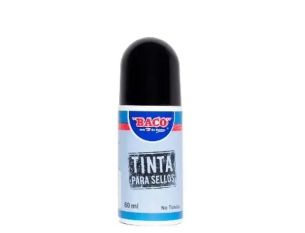 Tinta para Cojines. Baco Tinta para Cojines para Sellos Color Rojo 17543. Con Sistema Roll-on - Secado Rapido, Brillantes e Intensos Colores, 60 ML