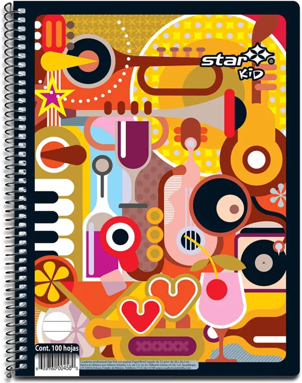 Cuaderno Profesional ESTRELLA 0458 STAR KID Rayado. 100 hojas. -