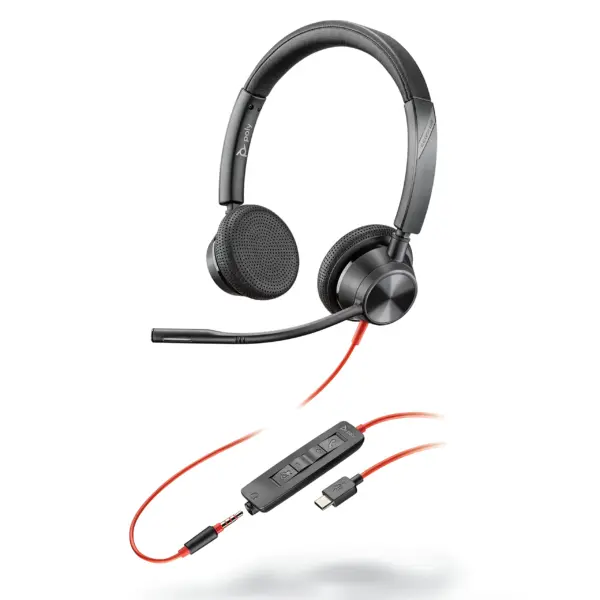 Poly Blackwire 3225 - Alambricos, USB-A, conector 3.5 mm, Binaural