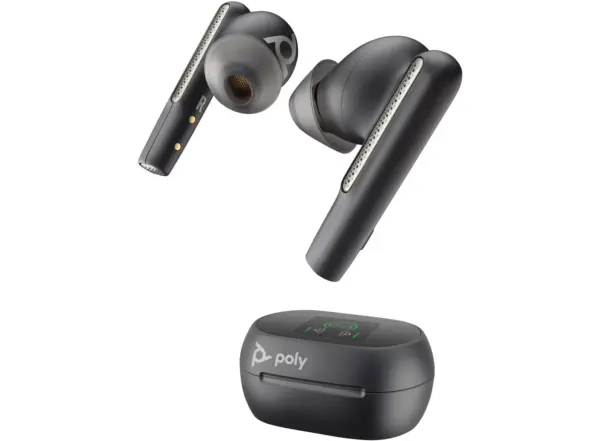 Poly Voyager FREE 60  UC - USB-A BT700, incluye estuche de carga con pantalla tactil, Reduccion avanzada de ruido