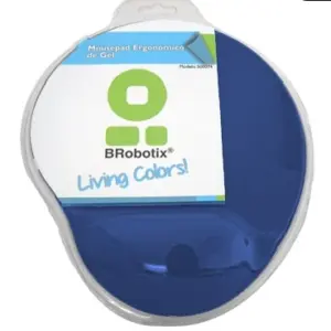 Mouse Pad - C/ Almohadilla Tipo Gel, AZUL MARINO, Antiderrapante, Monótono, 24.5*21.5*0.2 Cms, BROBOTIX  500074A