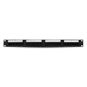 Panel de Parcheo CAT6 - 24 puertos RJ45, Montaje en Rack 1U, Negro, BROBOTIX 497608
