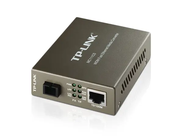 CONVERTIDOR MULTIMEDIA WDM DE 10/100MBPS TP-LINK  MC112CS DE RECEPCIÓN Y TRANSMISIÓN DE DATOS EN UNA FIBRA -
