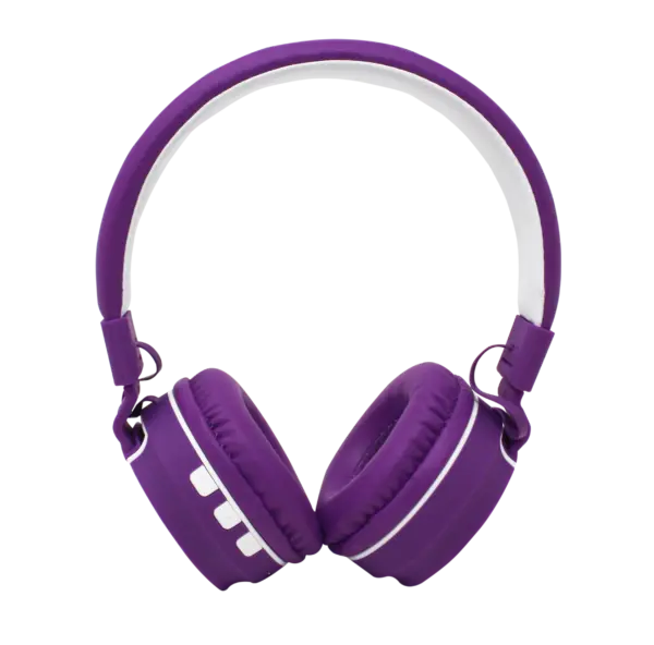 AUDIFONOS ON-EAR BLUETOOTH NBH-05 MEGA BASS RADIO FM MICRO SD 3.5MML MANOS LIBRES RUBBERIZED MORADO -
