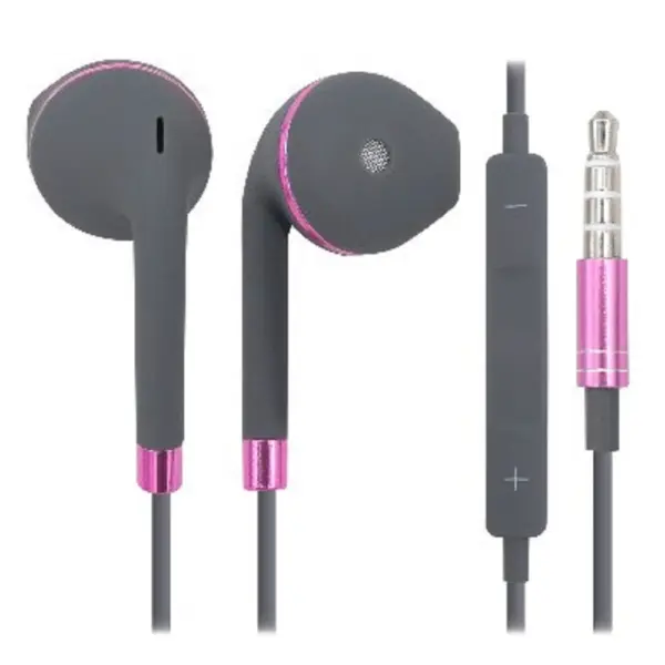 Audífono aislador de ruido para IPhone BROBOTIX 764649 - Gris/Rosa, Alámbrico, 3.5 mm, 115 cm