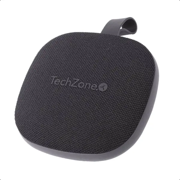 Bocina Bluetooth Portátil TECHZONE TZSP01 TWS - Negro, Alcance 10mts, Resistente al agua IPX7, Duración en uso 7hrs.