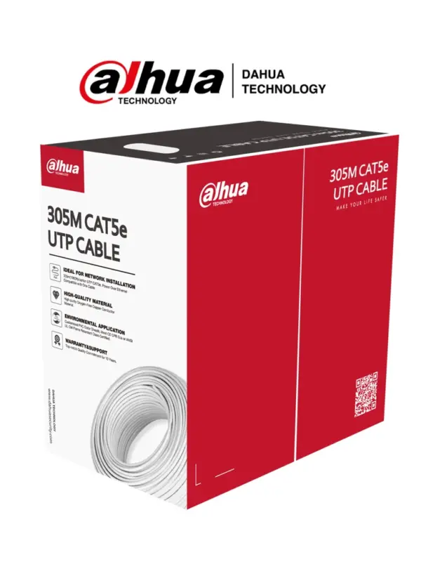 Bobina de Cable UTP Blanco 100  Cobre/ Categoria 5e/ 305 Metros/ CPR Eca/ Video y Redes/ Compatible con Alimentación PoE -