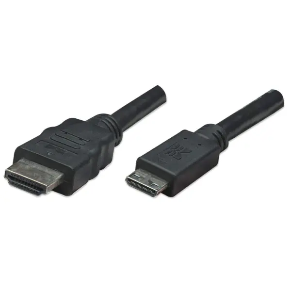 304955 Cable Mini HDMI macho a HDMI macho - Blindado, Negro, 1.8 mts, Soporta una resolución de 4K, video en 3D y color intenso.
