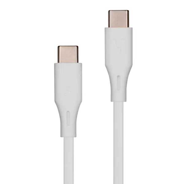 CABLE VORAGO CAB-CC01W USB TIPO C- USB TIPO C 1 METRO CARGA RAPIDA BLANCO -