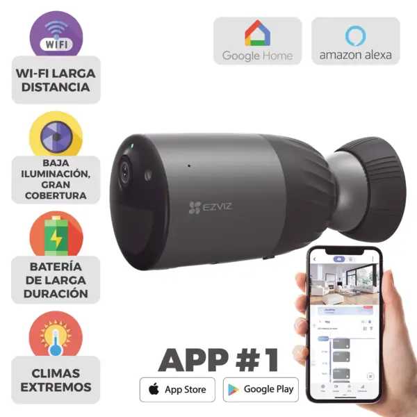 Cámara IP Inalámbrica Con Batería Recargable EZVIZ CS-BC1C -
