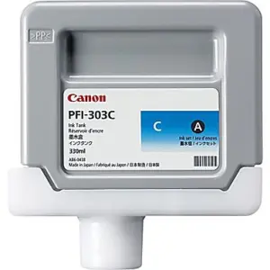 Tanque de tinta CANON PFI-303 - Cian, 330ml. Tecnología de impresión inyección de tinta. Tinta a base de pigmentos