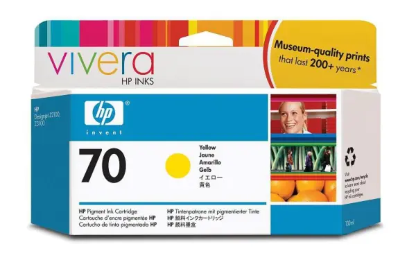 Tinta HP 70 - C9454A, Amarillo 130ml