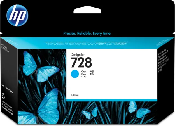 Tinta HP 728 - F9J67A, Cian 130ml