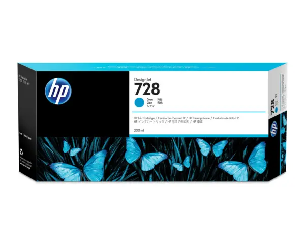 Tinta HP 728 - F9K17A, Cian 300ml
