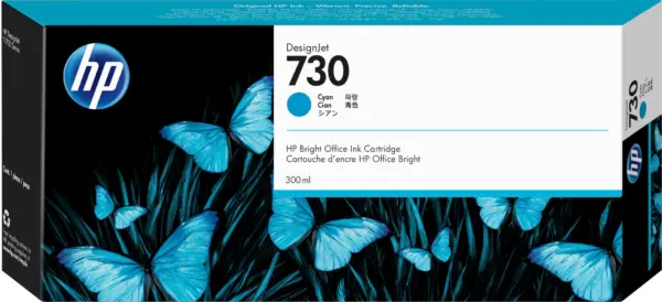 Tinta HP 730 - P2V68A, Cian 300ml