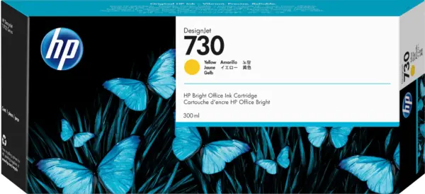 Tinta HP 730 - P2V70A, Amarillo 300ml