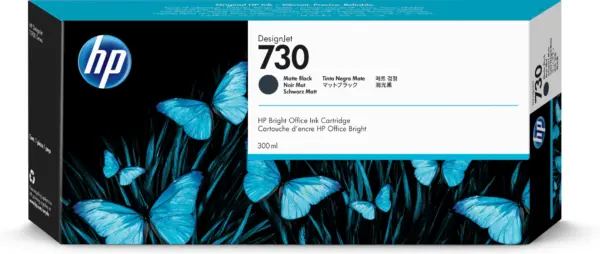Tinta HP 730 - P2V71A, Negro Mate 300ml