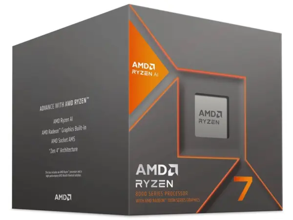 AMD RYZEN 7 8700G - 8 núcleos, Socket AM5, Con Ventilador, Con Gráficos Incluidos.