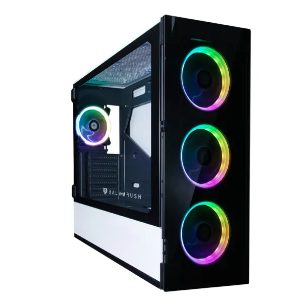 Gabinete Gamer BALAM RUSH TOWER THINOS GT990 Blanco E-ATX - ATX, Micro ATX Y Mini ITX Cristal Templado USB 3.0 4 VENT