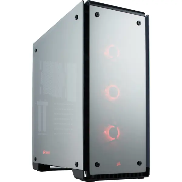 Gabinete CORSAIR Crystal Series 570X Torre Media ATX RGB - Midi-Tower, PC, ATX, Micro-ATX, Mini-ITX, Negro