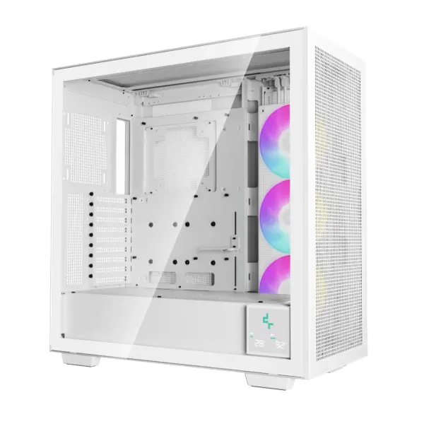 Gabinete Deepcool R-MORPHEUS - Compatibilidad: ATX; E-ATX, GPU de hasta 480mm. Incluye 3 ventiladores ARGB de 140mm. Capacidad 9 ventiladores de 120mm o 140